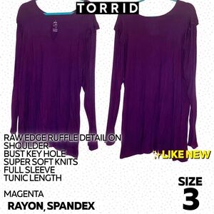 Torrid super soft knits ruffle shoulder detail